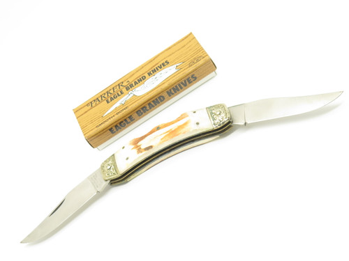 Vintage 1980s Parker Imai Seki Japan K236 Stag Folding Pocket Lockback Knife - D