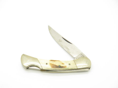 Vintage 1980s Parker Imai Seki Japan K74 Stag Folding Lockback Pocket Knife - C