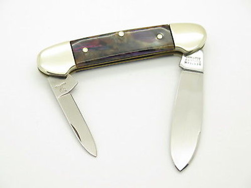 Vtg Bertram Hen & Rooster Solingen 352 Swirl Canoe Folding Pocket Knife