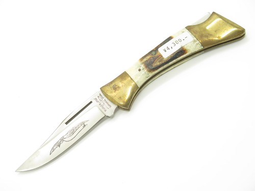 Vintage 1980s Parker Imai Seki Japan K266 Stag Folding Lockback Pocket Knife