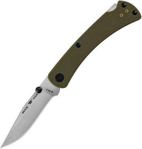 Buck 110 Folding Hunter Slim Pro TRX CPM S30V & OD G10 Handle Folding Lockback Knife