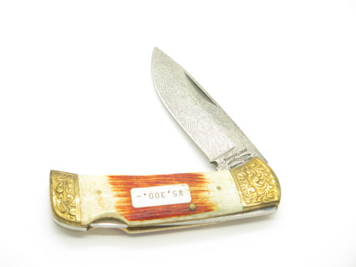 Vintage 1980s Parker Imai Seki Japan K538-D Bone 4" Folding Lockback Knife