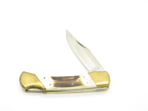 Vintage 1980s Parker Imai Seki Japan K139 Stag 5" Folding Hunter Lockback Knife