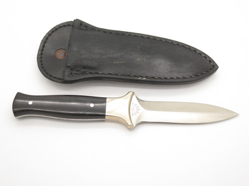 Vtg Carl Schieper Tak Fukuta Seki Japan AUS-6 Micarta Fixed Dagger Boot Knife