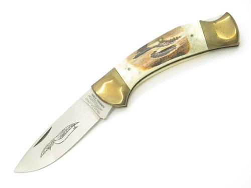 Vintage 1980s Parker Imai Seki Japan K115-B Stag 4.62" Folding Hunter Knife