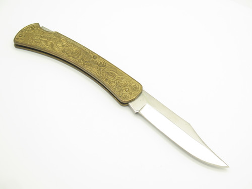 Vintage 1980s Parker Imai Seki Japan Brass 4.87" Folding Hunter Lockback Knife