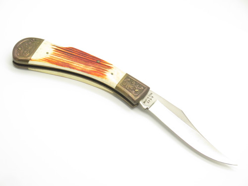Vintage 1980s Parker Imai Seki Japan K540-B Jigged Bone 5" Folding Hunter Knife