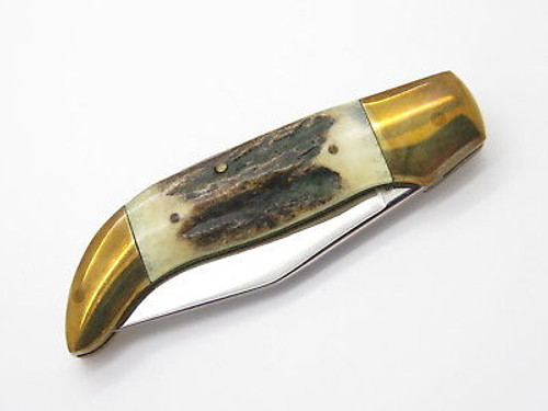 Vtg 1980s Parker Seki Japan Stag Mini Folding Hunter Clasp Pocket Knife