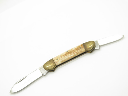 Vintage 1980s Parker Imai Seki Japan 3.75" S-B Bone Canoe Folding Pocket Knife
