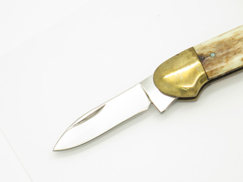 Vintage 1980s Parker Imai Seki Japan 3.75" S-D Bone Canoe Folding Pocket Knife
