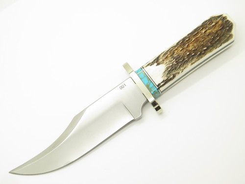 Custom LE #1 RRR Leroy Remer Schrade Bowie Knife Elk Stag Fixed Hunting Knife