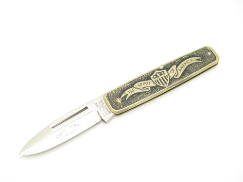 Vtg 1982-84 Parker Imai Seki Japan 3.62" Spirit Of America Brass Folding Knife