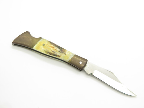 Vintage 1980s Parker Imai Prototype Seki Japan Stag 4.12" Folding Lockback Knife