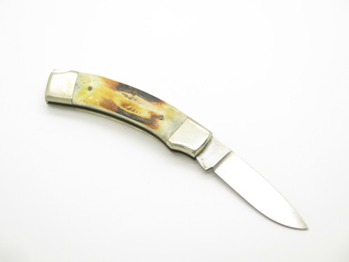 Vintage 1980s Parker Imai Prototype Seki Japan Stag 3.37" Folding Lockback Knife