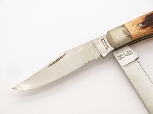 Vtg '80s Parker Imai Seki Japan Jigged Bone Peanut Folding Pocket Knife *Blem