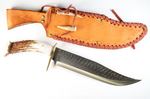 Ken Richardson 16.5" Custom Mountain Man Stag Horn Fixed Blade Hunting Knife