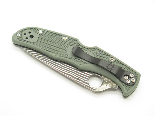 Spyderco Endura 4 C10PFGD4 Seki Japan Damascus Green FRN Folding Pocket Knife