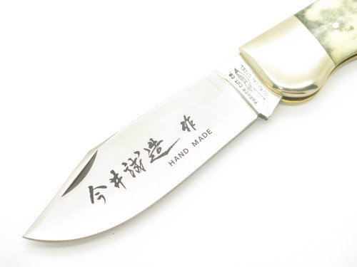 Vintage 1980s Parker Seizo Imai Handmade Seki Japan 5" Bone Clasp Lockback Knife