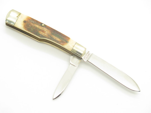 Vintage 1980s Parker Imai Seki Japan Stag Gunstock 3" Folding Pocket Knife