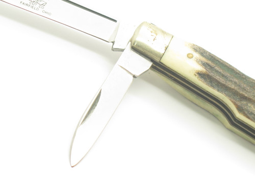 Vintage 1970s-80s Swanner Cut Co Imai Seki Japan 3" Stag Folding Pocket Knife