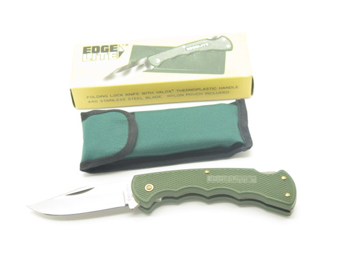 Vintage 1980s Explorer Imai Seki Japan 4.37" Green Folding Hunter Lockback Knife