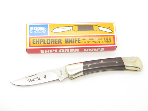 Vintage 1980s Explorer Squire V Imai Seki Japan 3.5" Micarta Lockback Knife