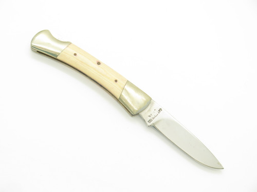 Vintage 80s Explorer 11-393 Imai Seki Japan 3.37" White Micarta Lockback Knife