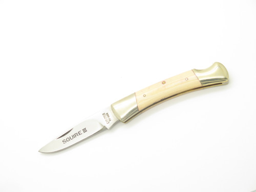 Vintage 1980s Explorer 11-393 Imai Seki Japan White 3.37" Micarta Lockback Knife