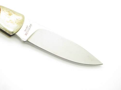 Vintage 1980s Explorer 11-390 Imai Seki Japan 4.37" White Lockback Micarta Knife