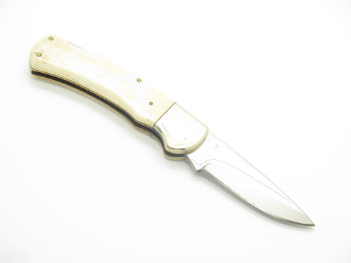 Vintage 1980s Explorer 11-340 Imai Seki Japan Smooth Bone 3.75" Lockback Knife