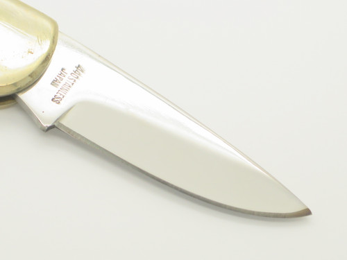 1980s Vintage 11-340 Explorer Imai Seki Japan 3.75" Lockback Smooth Bone Knife