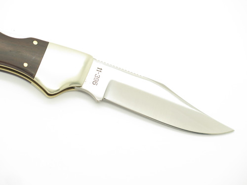 Vintage 1980s Sharptooth 11-396 Imai Seki Japan Folding 4" Wood Lockback Knife