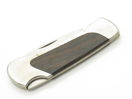 Vintage 80s Explorer Imai Seki Japan 3.12" Folding Wood Stainless Lockback Knife