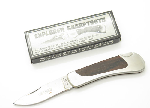 Vintage 1980s Explorer 11-326 Imai Seki Japan Lockback 4" Stainless Wood Knife