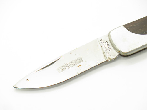 Vintage 1980s Explorer 11-326 Imai Seki Japan Lockback 4" Stainless Wood Knife