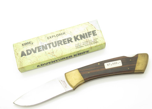 Vintage 1980s 11-208 Explorer Imai Seki Japan Lockback Wood 5" Folding Knife