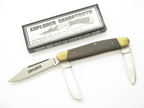 Vintage 1980s Explorer 11-174 Seizo Imai Seki Japan 3.87" Wood Folding Knife