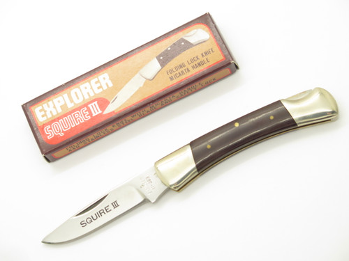 Vintage 1980s 11-383 Explorer Seizo Imai Seki Japan Micarta Lockback 3.37" Knife