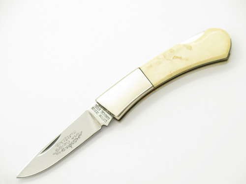 Vintage 80s Frost Cutlery Seizo Imai Seki Japan Lockback Smooth Bone 2.75" Knife