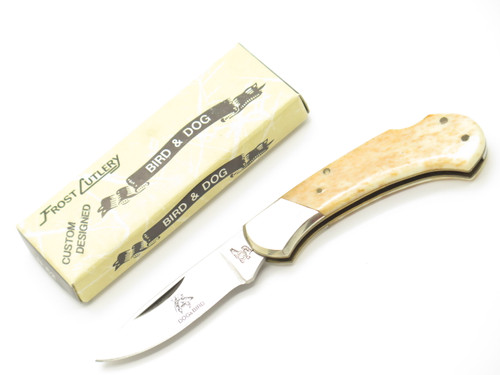1980s Vintage Frost Cutlery Seizo Imai 2.87" Seki Japan Cow Bone Lockback Knife