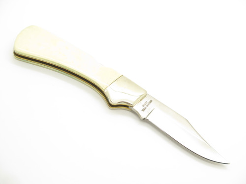 Vintage 1980s Frost Cutlery Seizo Imai 4" Seki Japan Cow Bone Lockback Knife