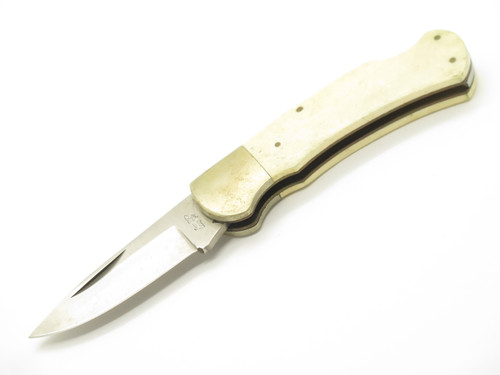 Vintage 1980s Frost Cutlery Seizo Imai Seki Japan Cow 3.75" Bone Lockback Knife