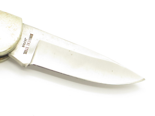 Vintage 1980s Frost Cutlery Seizo Imai Seki Japan Cow 3.75" Bone Lockback Knife