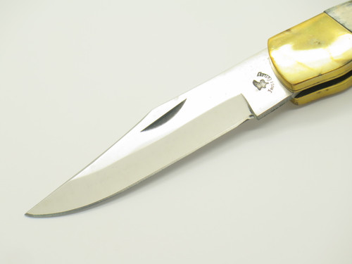 Vintage 1980s Frost Cutlery Seizo Imai Seki Japan 5" Stag Folding Hunter Knife