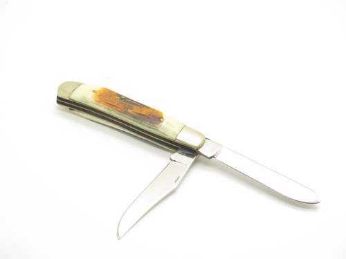 Vintage 1980s Frost Seizo Imai Seki Japan Folding 3.5" Stag Trapper Knife