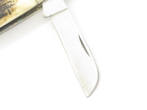 Vintage 80s Frost Cutlery Seizo Imai Seki Japan Stag 4" Second Cut Folding Knife
