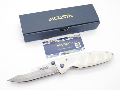Mcusta Seki Japan Basic MC-15D White Corian VG-10 Damascus Folding Pocket Knife