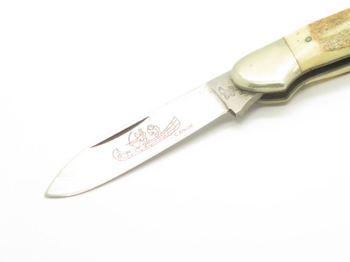 Vtg 1980s Frost Seizo Imai Seki Japan Stag Second Cut Folding 3.62" Canoe Knife