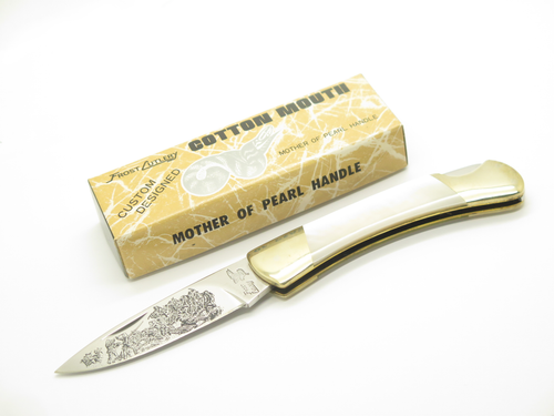 Vintage 1980s Frost Cutlery Seizo Imai Seki Japan 4.37" MOP Pearl Lockback Knife
