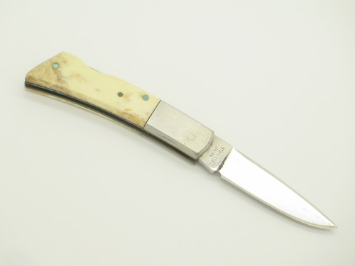 Vintage 1970s Rhino Gesco Seizo Imai Seki Japan 2.5" Lockback Bone Pocket Knife